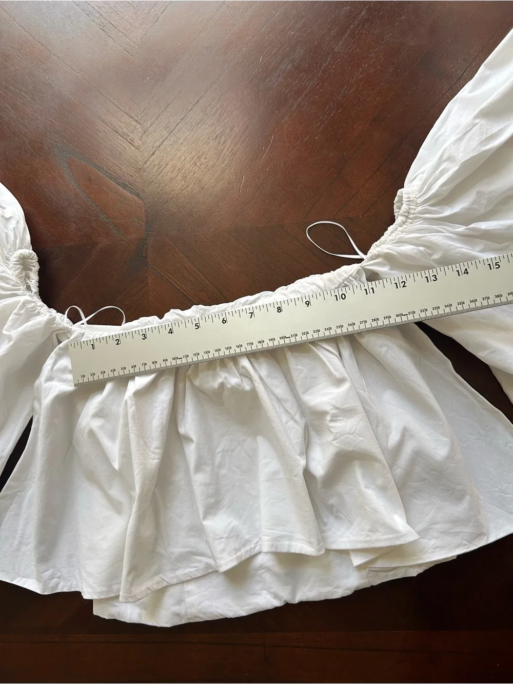 Zara White Off-Shoulder Puff Sleeve Crop Top size XS